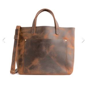 Portland Leather Goods Medium Crossbody Tote w/ Classic Leather Tassel! Canyon!